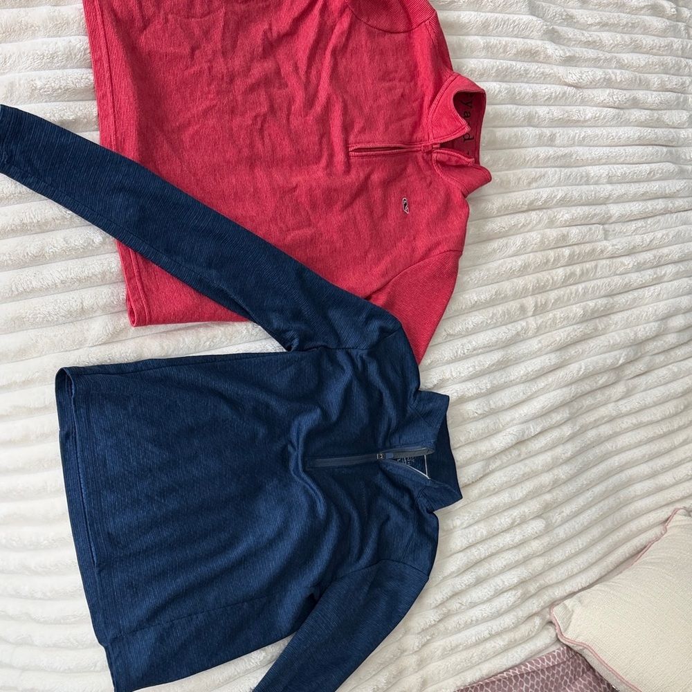 Vineyard Vines Red and Blue Kids 1/4 Zip Sweaters. Size L. Like new!